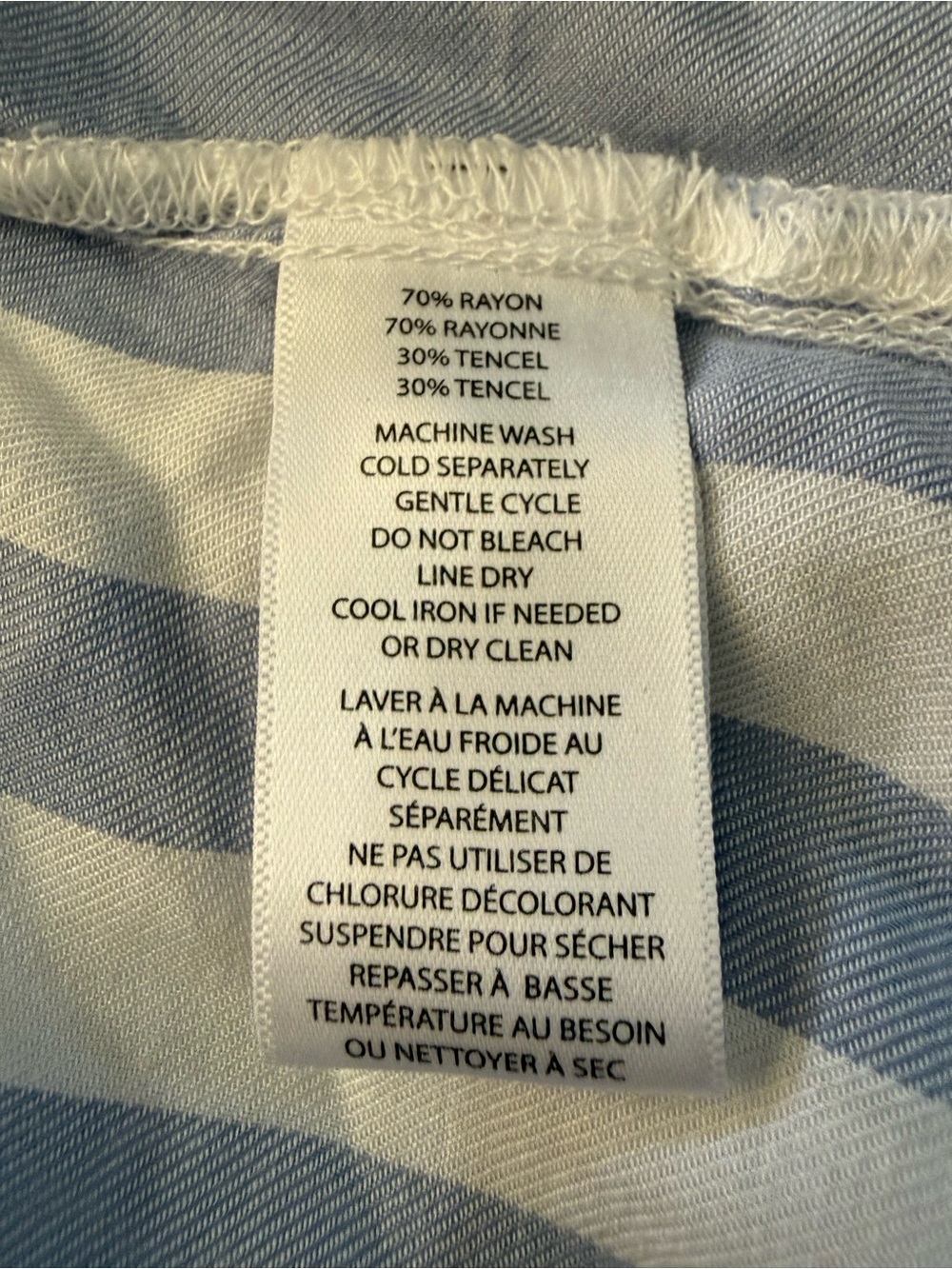 beachlunchlounge Candace Blue & White Stripe Button-Up Shirt - Size M - NWT - Picture 11 of 13